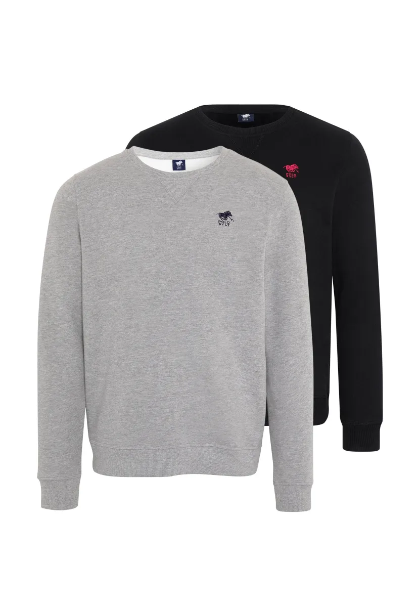 2ER PACK  - Strickpullover - grau   schwarz