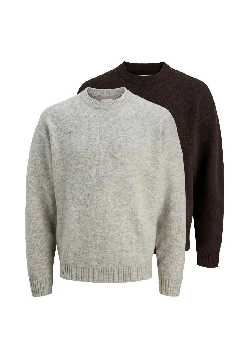 2ER-PACK  - Strickpullover - light grey melange
