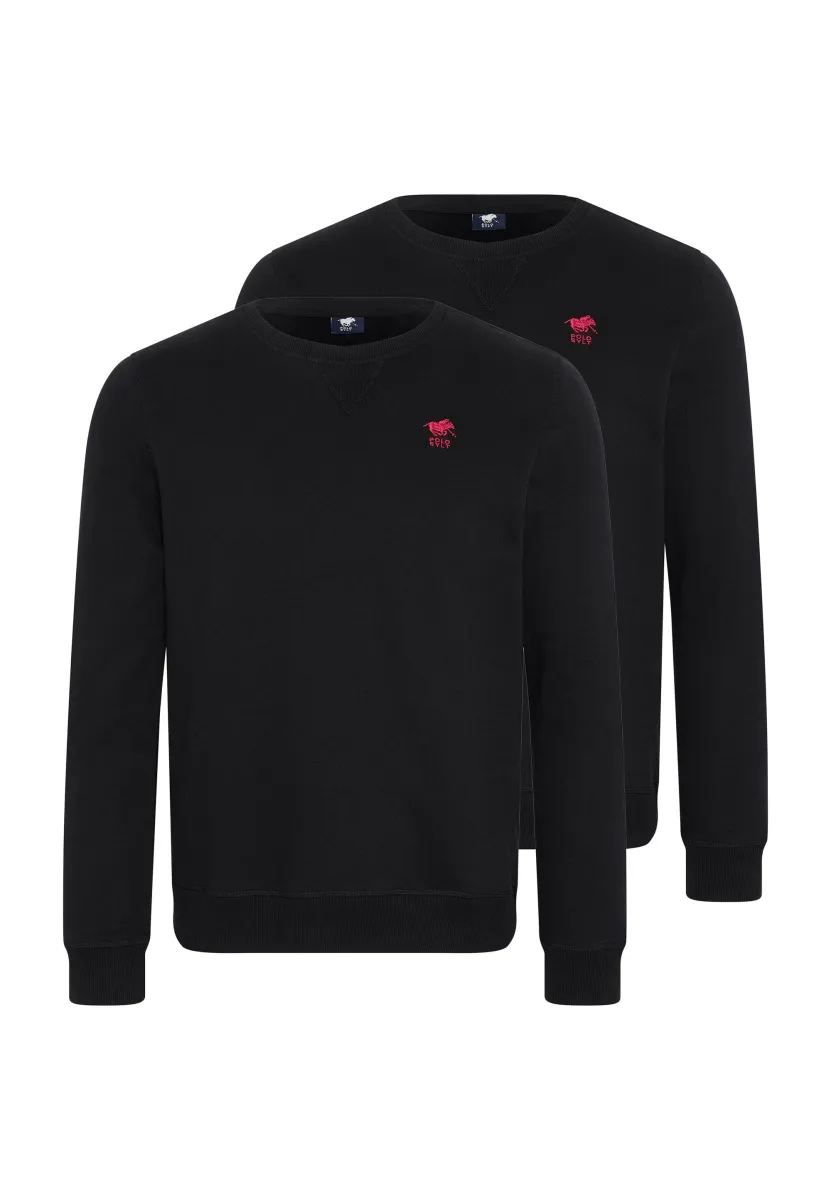 2ER PACK  - Strickpullover - schwarz