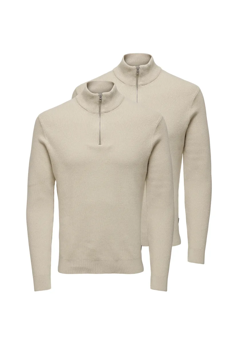 2ER PACK   - Strickpullover - silver lining