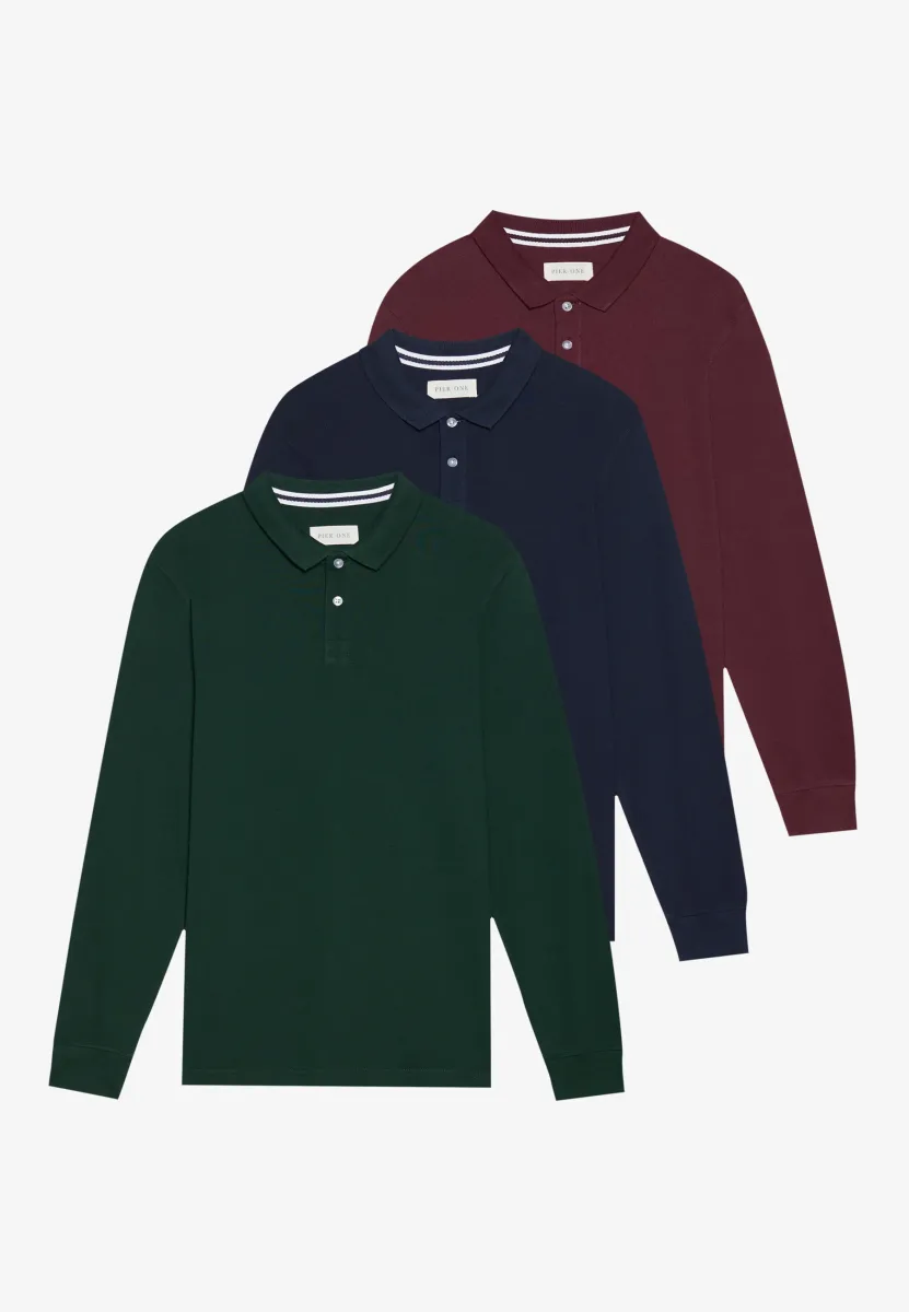 3 PACK - Langarmshirt - port royale/navy blazer/pine grove