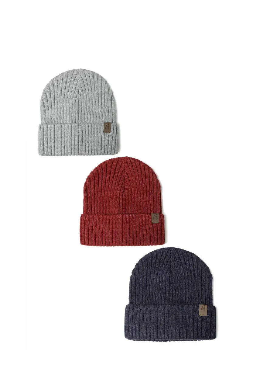 3 PACK - Mütze - black grey red