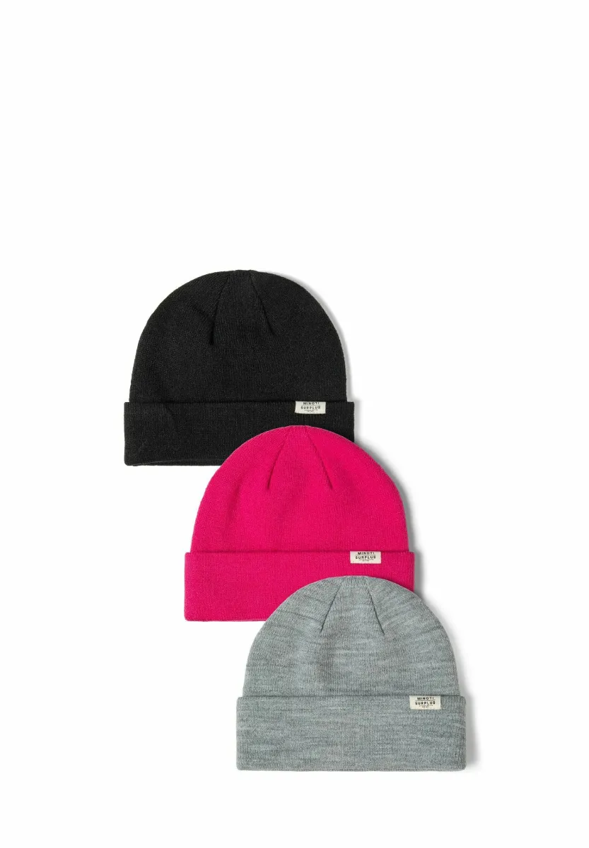 3-PACK SET - Mütze - black/grey/pink