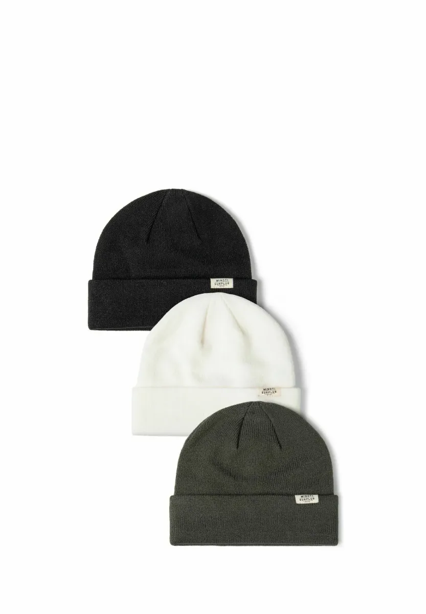 3-PACK SET - Mütze - khaki/black/white
