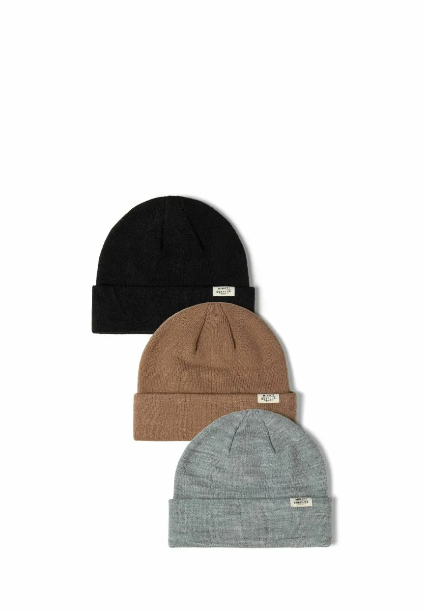 3-PACK SET - Mütze - mottled grey/black/beige