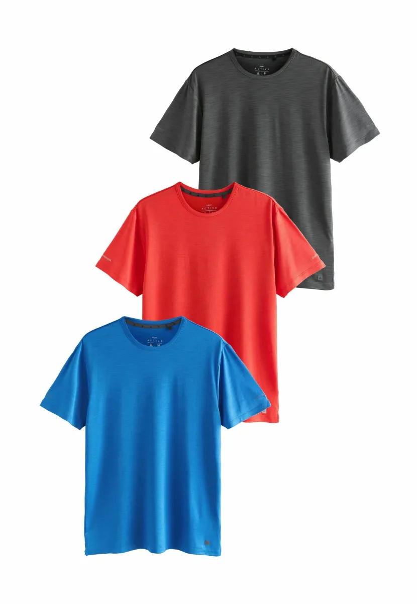 3 PACK - T-Shirt basic - charcoal grey red blue