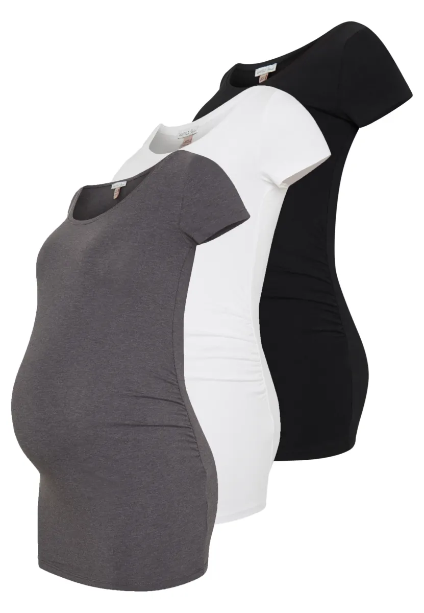 3 PACK - T-Shirt basic - white/black/dark grey
