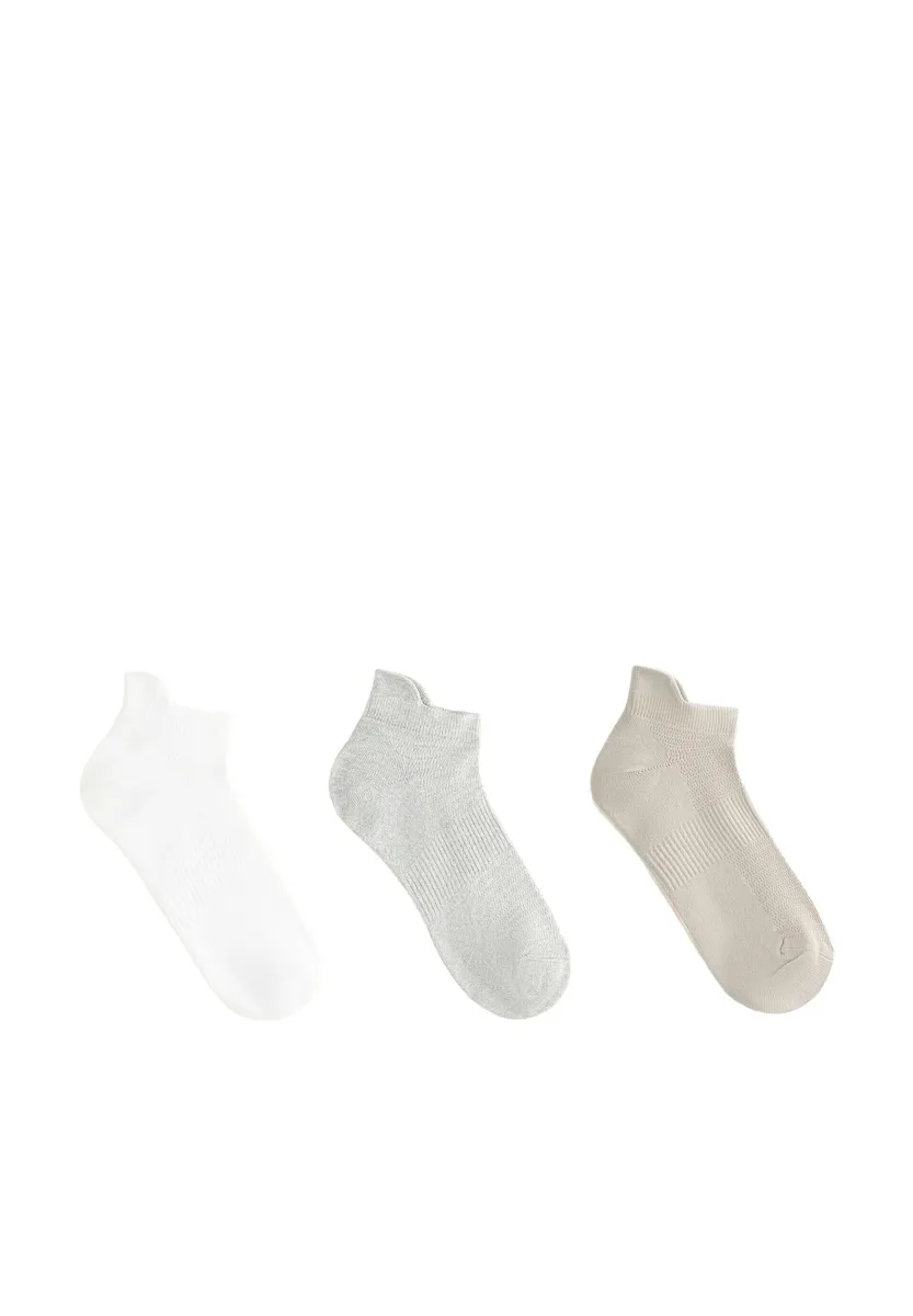 3 PAIRS OF POLYAMIDE BLEND WITH HEEL TABL SNEAKER - Füßlinge - grey