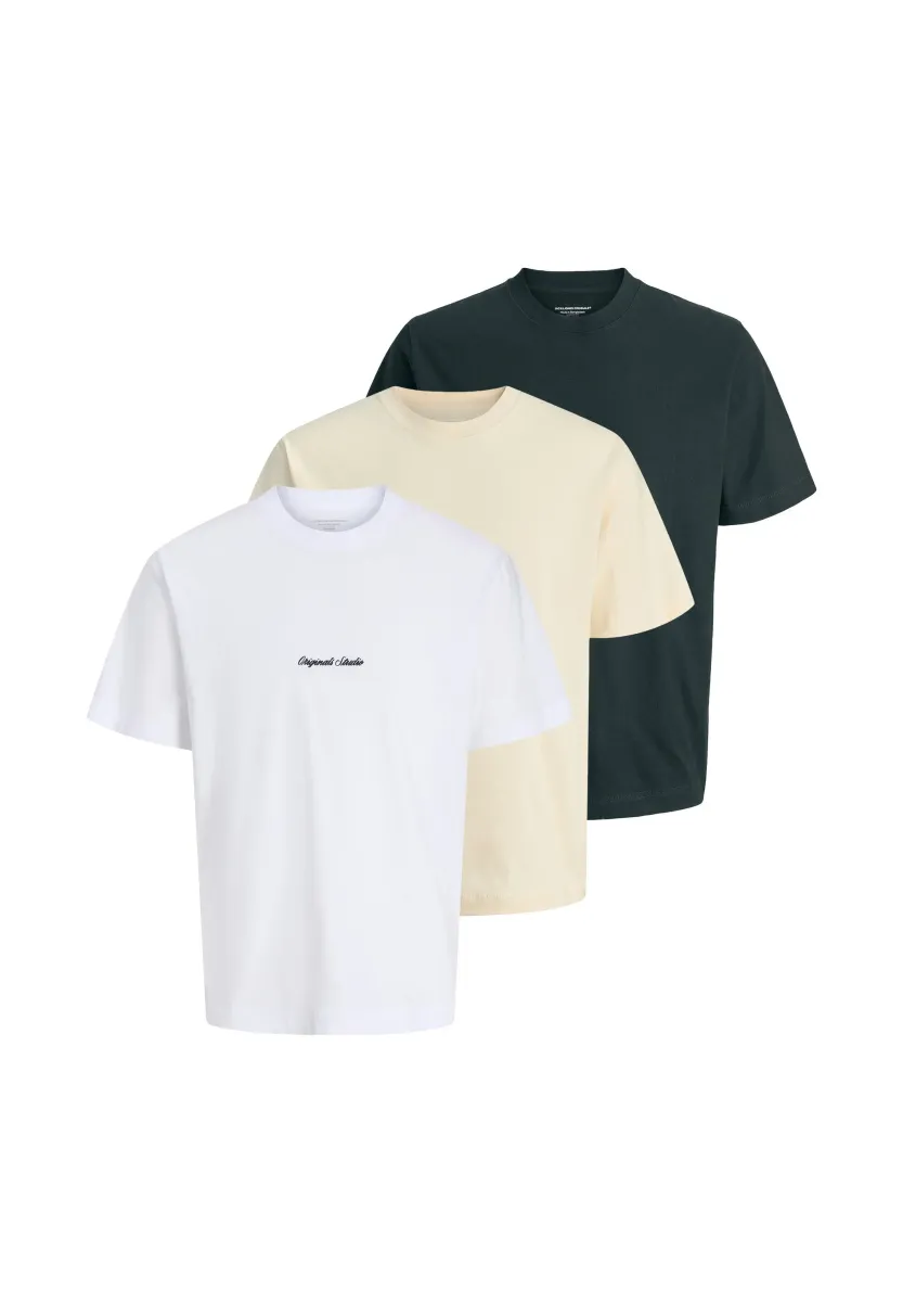 3ER PACK NORREBRO - T-Shirt basic - beige weiß grau