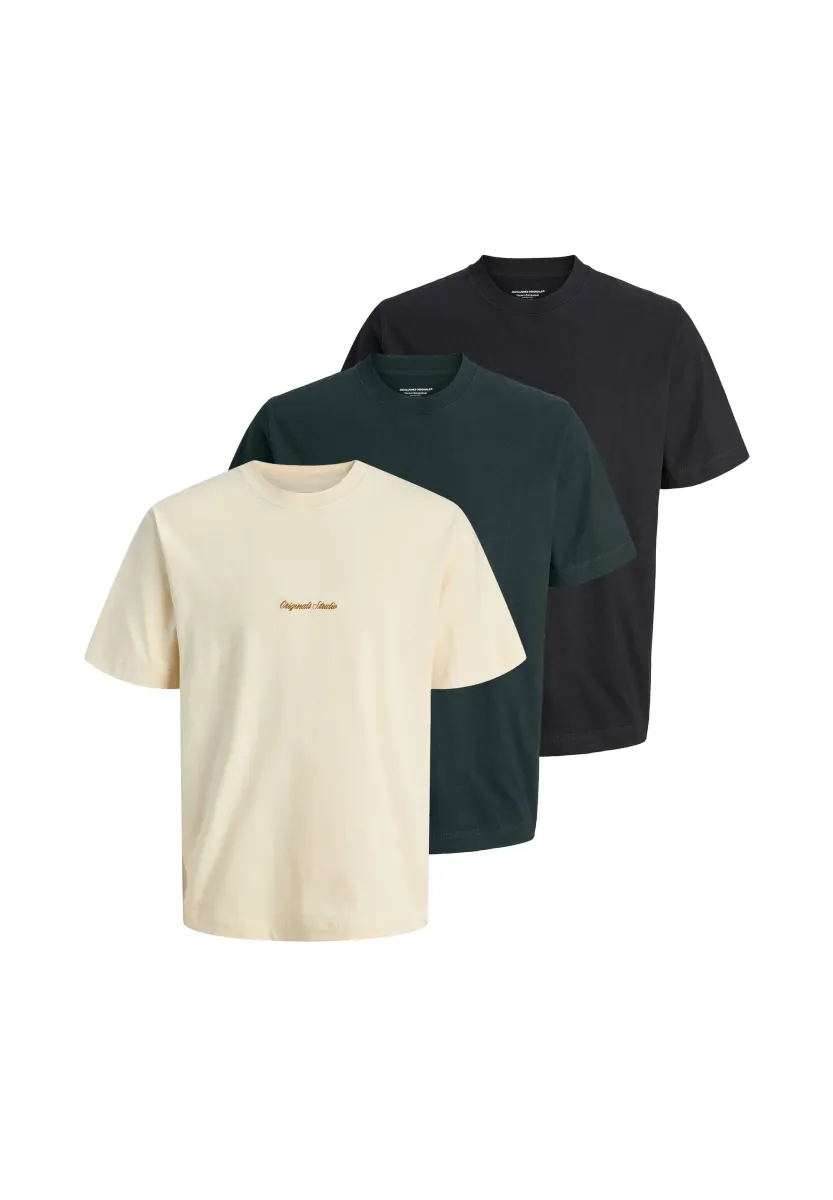 3ER PACK NORREBRO - T-Shirt basic - schwarz grau beige