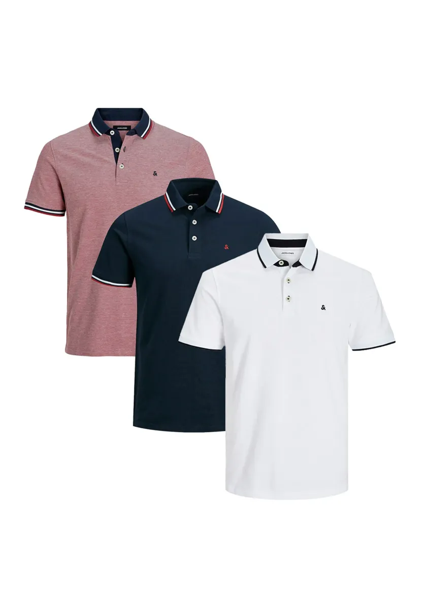 3ER PACK  - Poloshirt - rot blau weiß