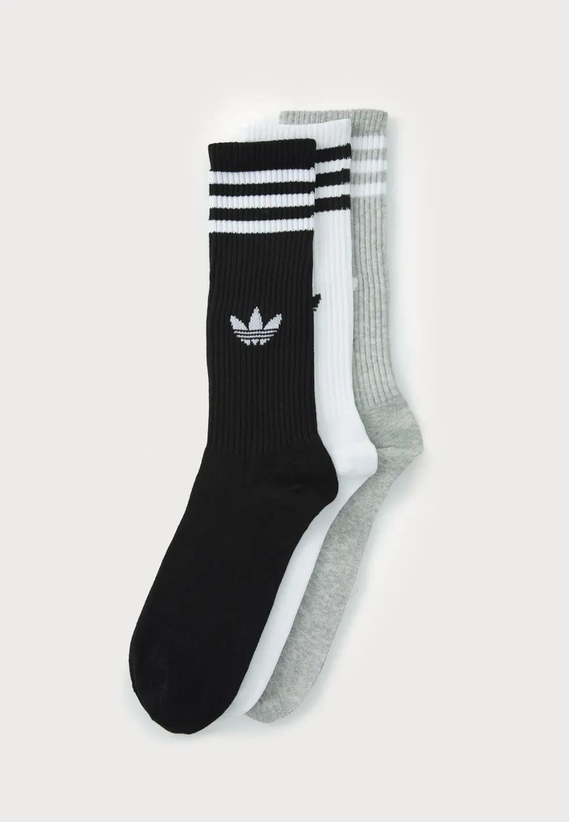 3PACK - Socken - white/medium grey heather/black