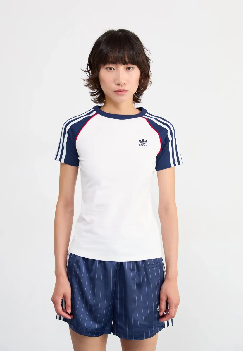 3S SLIM - T-Shirt basic - white/night indigo