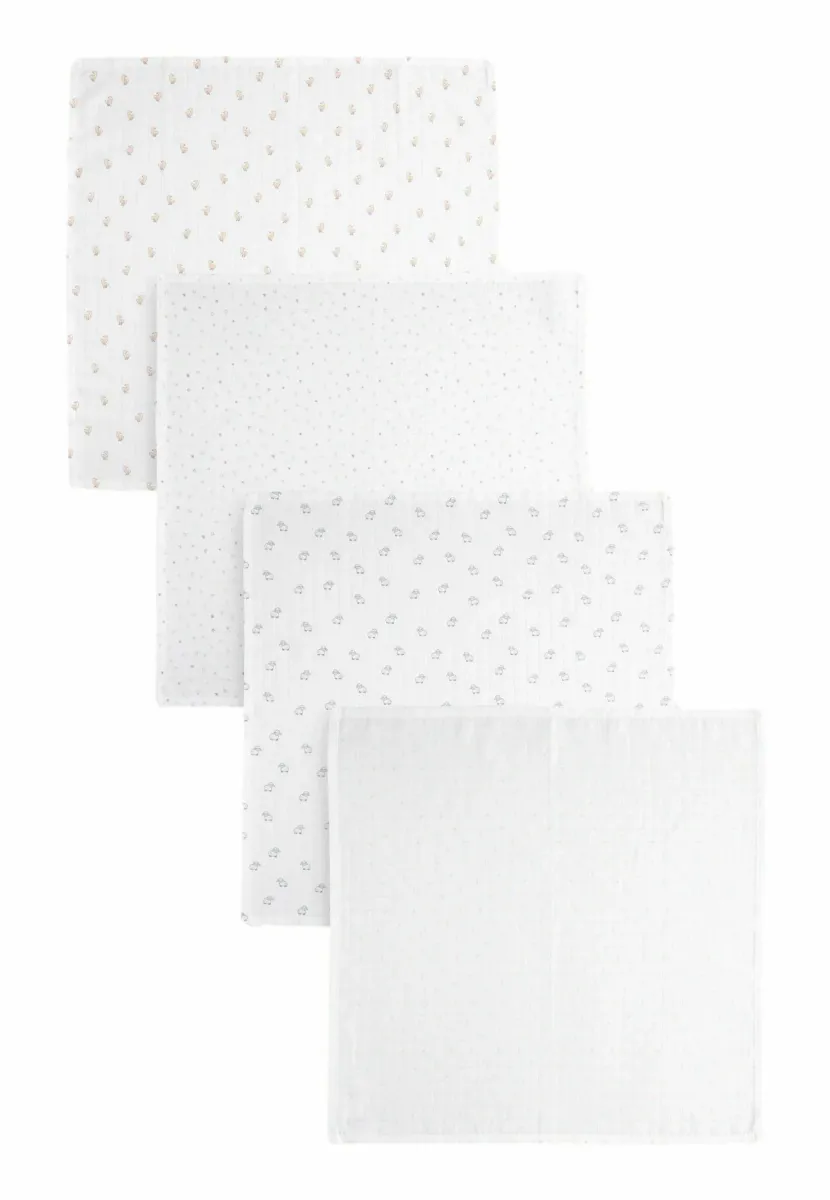 4 PACK - REGULAR FIT - Mullwindel - white delicate animal