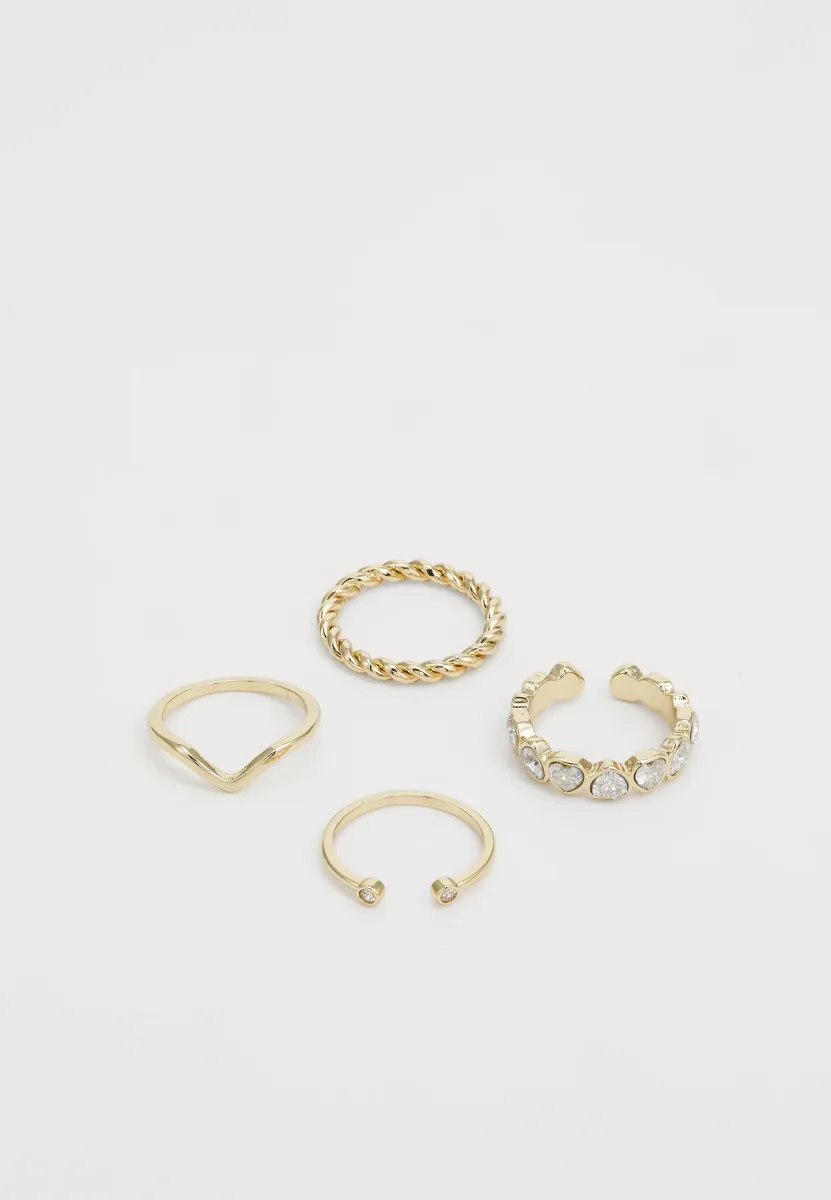 4 PACK - Ring - shiny gold-coloured