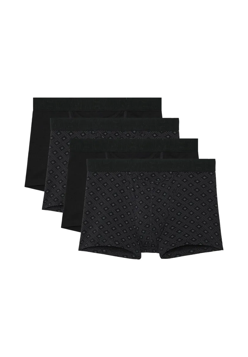 4ER PACK NEELS RETRO SHORT - Boxer Briefs - black print