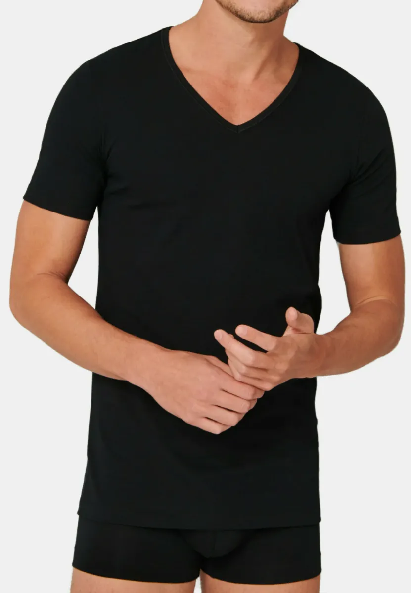 4ER-PACK - Unterhemd/-shirt - schwarz