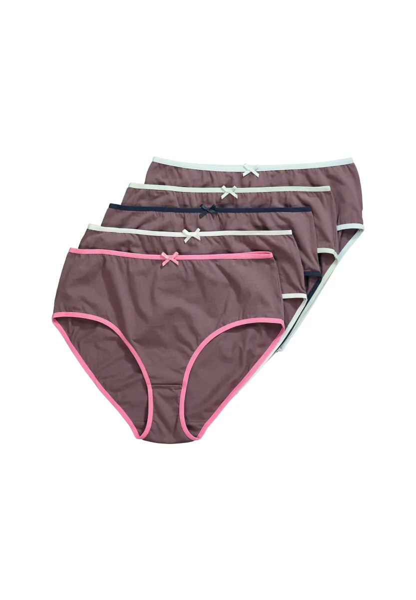 5 PACK CONTRAST TRIM MIDI - Slip - earth