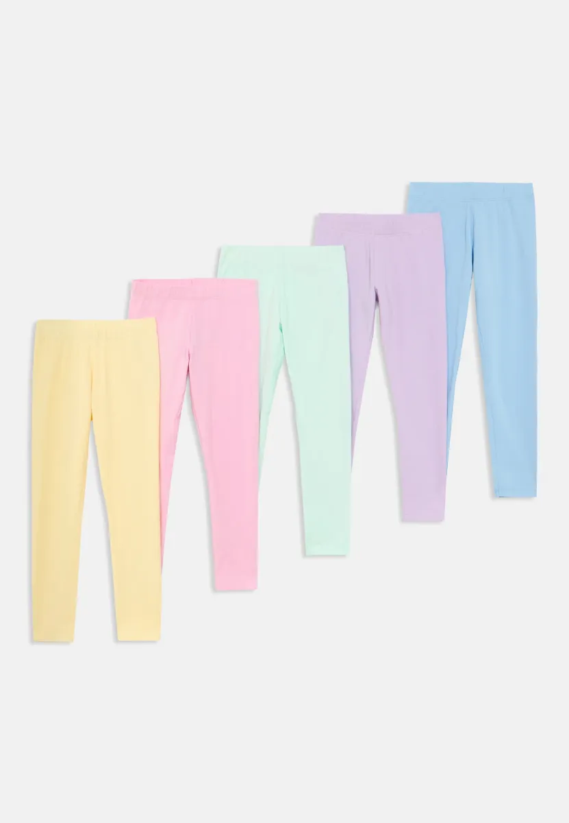 5 PACK - Leggings - Hosen - light blue/mint/yellow
