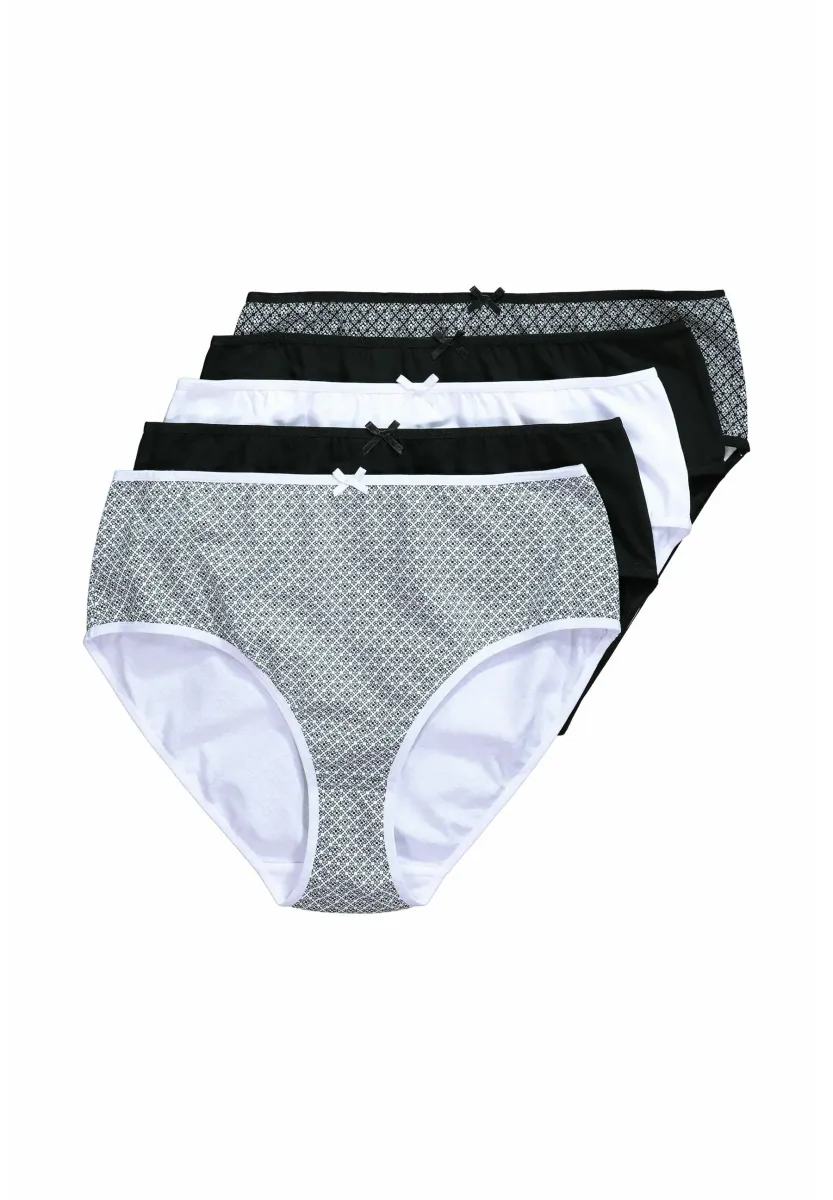 5 PACK OF MIDI - TILE PRINT - Slip - black