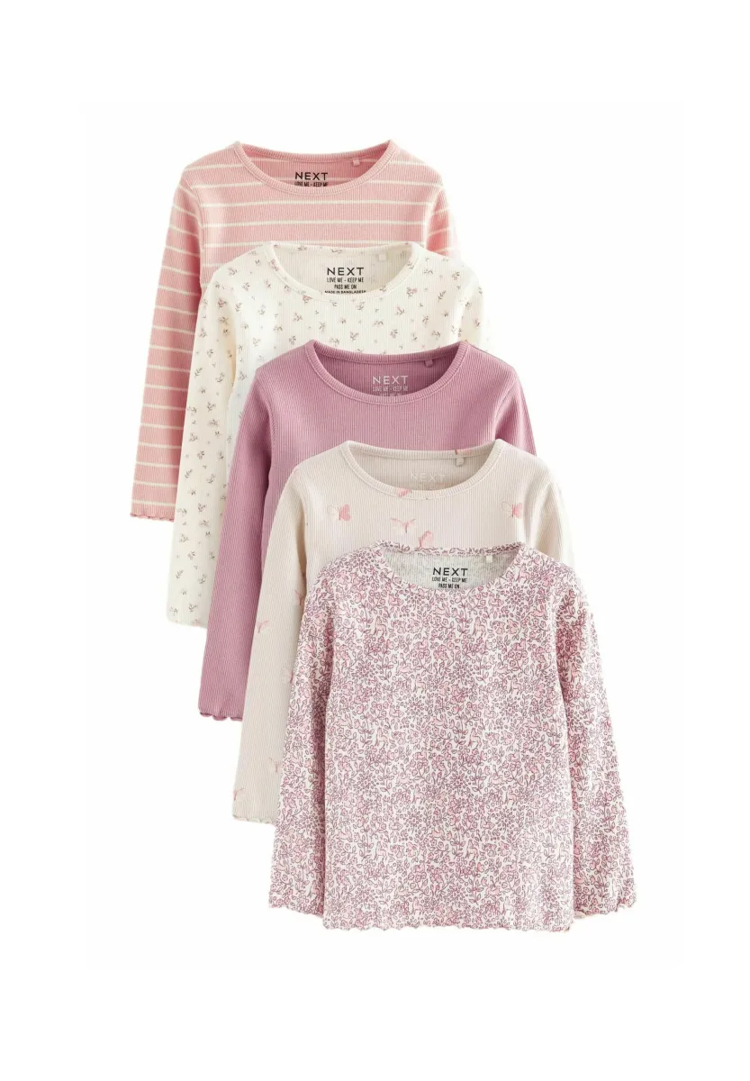 5 PACK-REGULAR FIT - Langarmshirt - pink