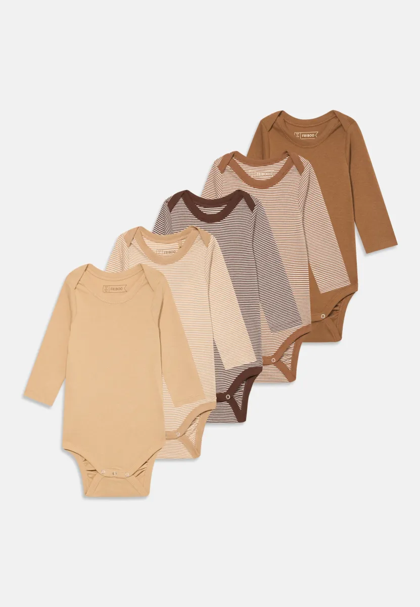 5 PACK UNISEX - Langarmshirt - light brown/brown/tan
