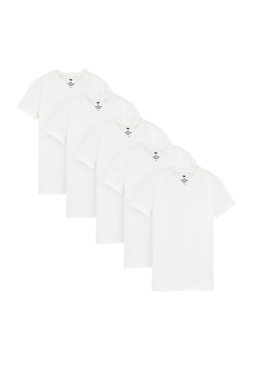 5PACK - T-Shirt basic - white
