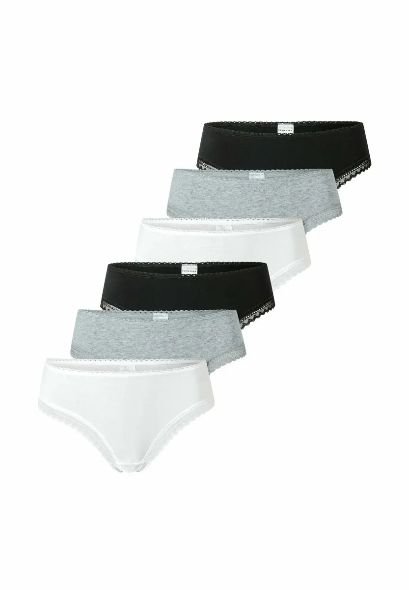 6 PACK CHEEKY,STRETCH, UNI - String - schwarz grau weiß