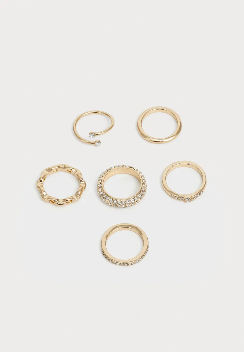 6 PACK - Ring - shiny gold-coloured
