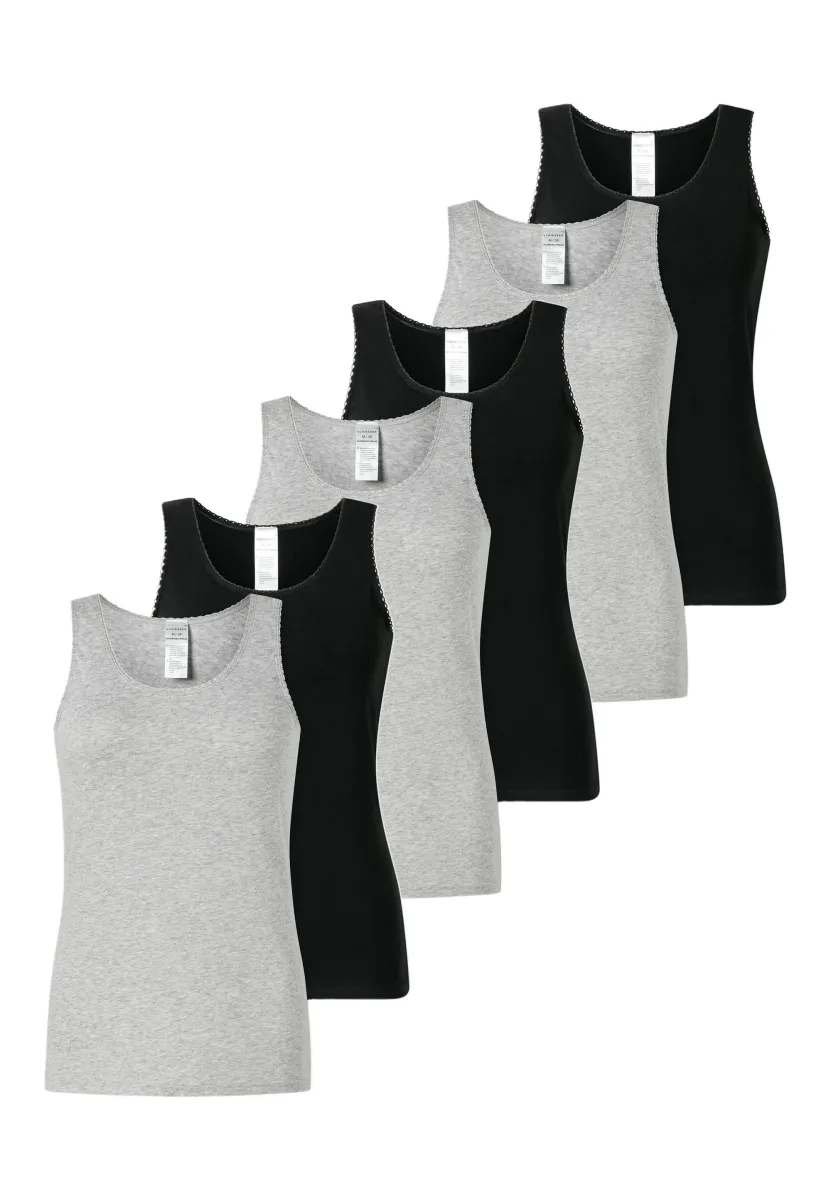 6ER PACK 95/5 MODERN  - Unterhemd/-shirt - schwarz grau