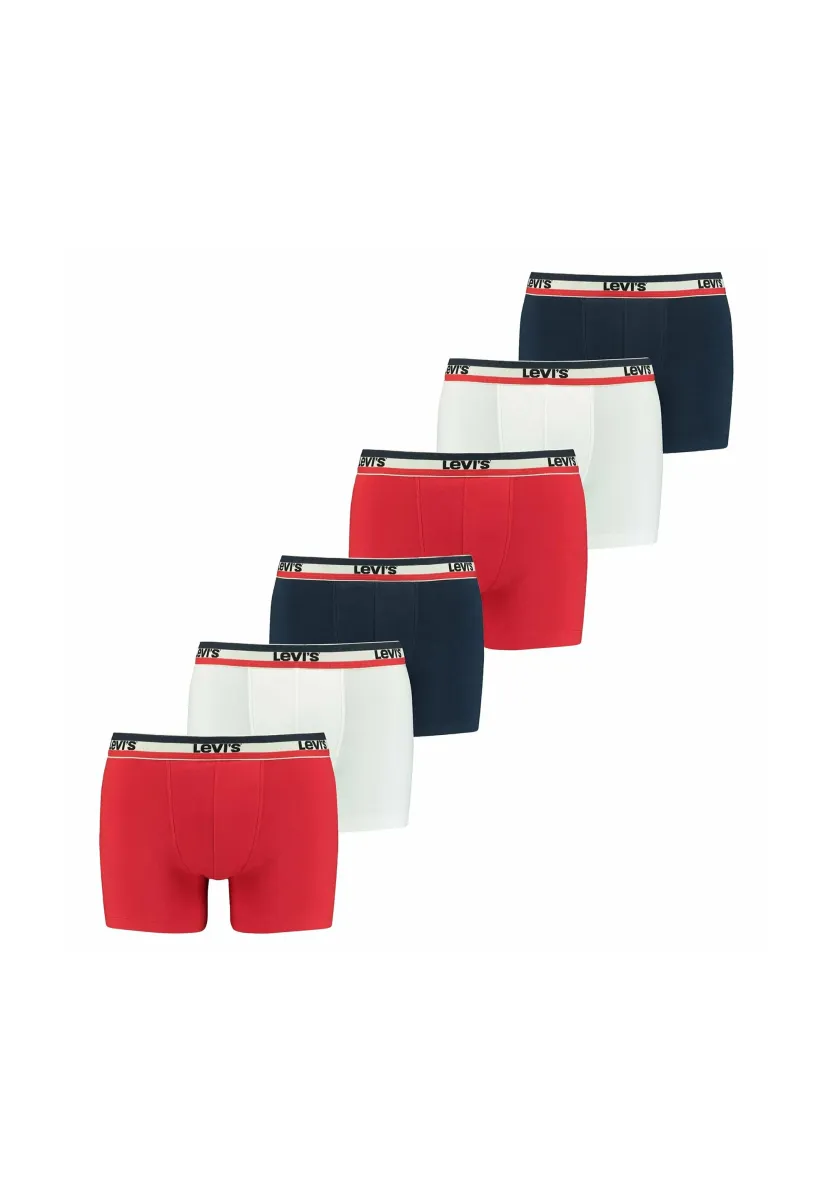 6ER PACK  - Boxer Briefs - weiß blau rot