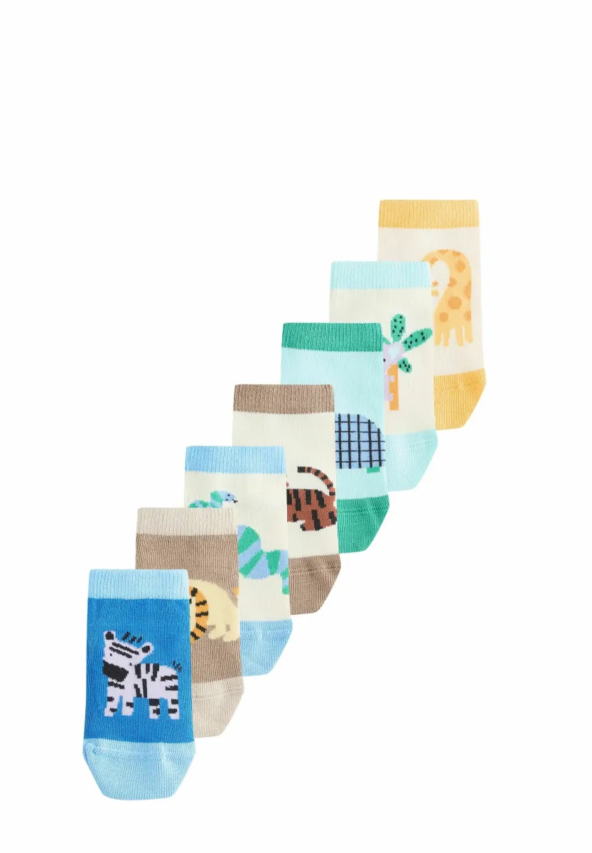 7 PACK RICH TRAINER - Socken - muted blue tan safari