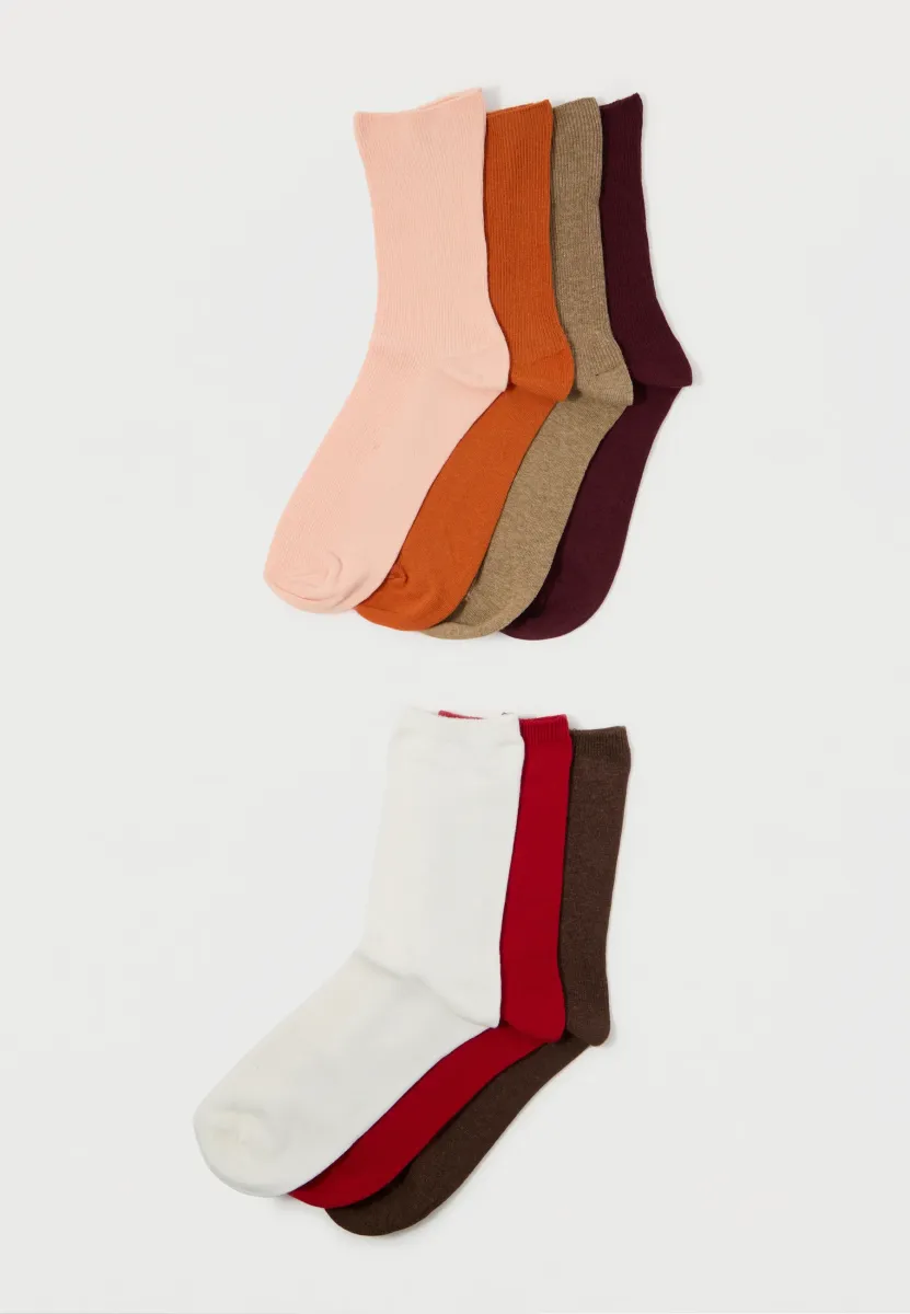 7 PACK - Socken - dark beige melange