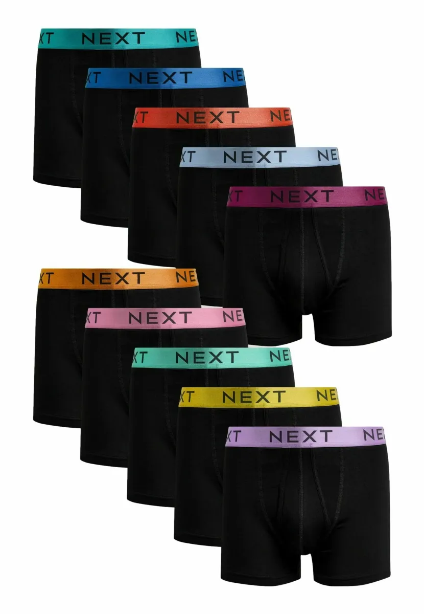 A FRONTS 10 PACK - Boxer Briefs - black bright colour shiny waistbands