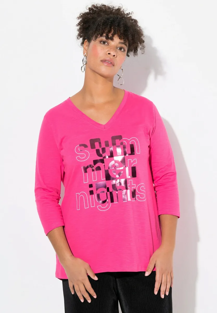 A-LINIE STATEMENT 3/4-ÄRMEL - Langarmshirt - hibiscus pink