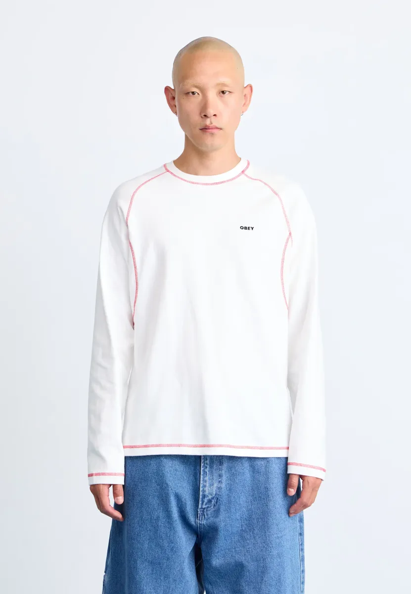 AARON CONTRAST STITCH - Langarmshirt - white