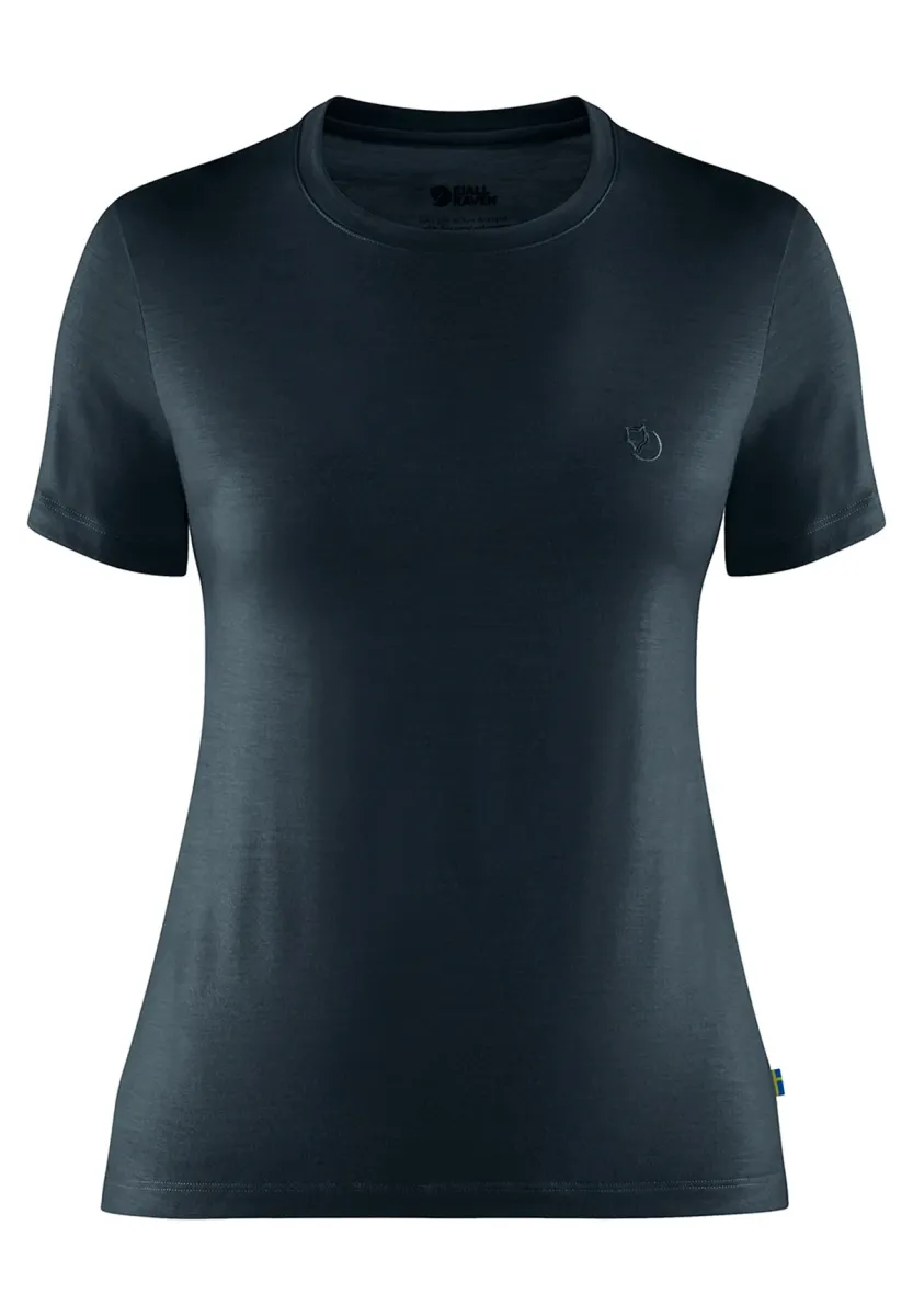ABISKO WOOL SS W - T-Shirt basic - dark navy