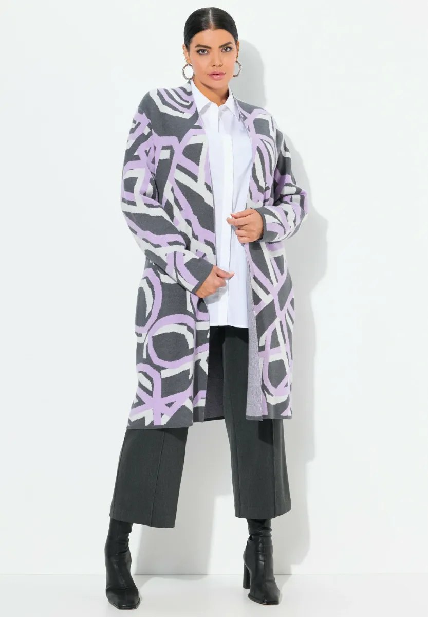 ABSTRACT PRINT - Strickjacke - asphalt