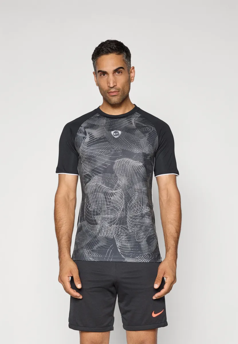 ACADEMY+ TOP - Sport T-Shirt - anthracite/black/white