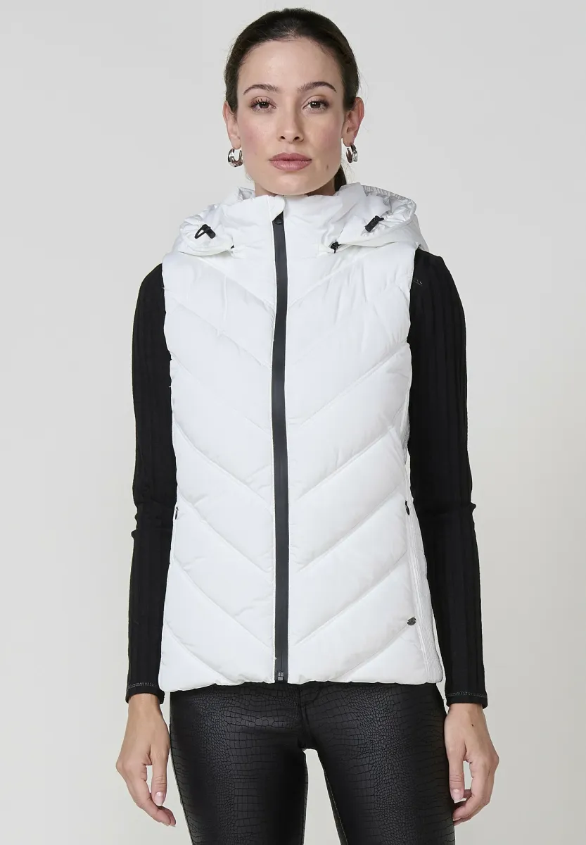 ACOLCHADO CON CAPUCHA EXTRAÍBLE - Weste - white