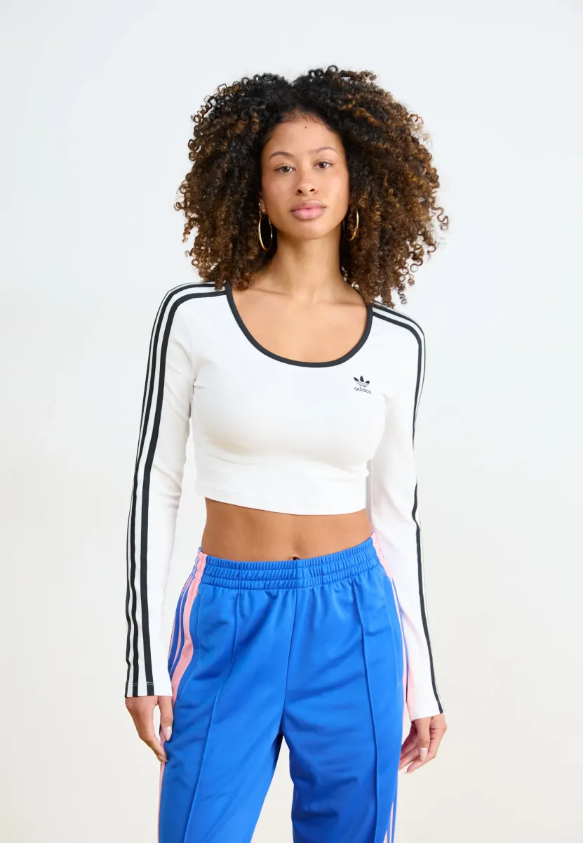ADICOLOR 3-STRIPES LONG SLEEVE CROP LONG-SLEEVE - Langarmshirt - white
