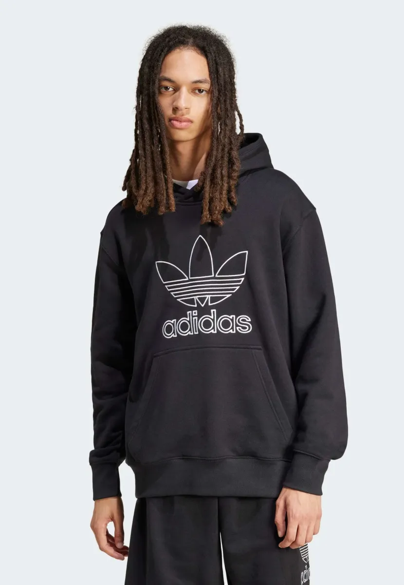 ADICOLOR OUTLINE TREFOIL - Kapuzenpullover - black