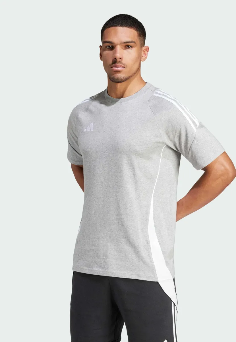 ADIDAS PERFORMANCE TIRO 24 SWEAT TEE - T-Shirt print - medium grey heather   white