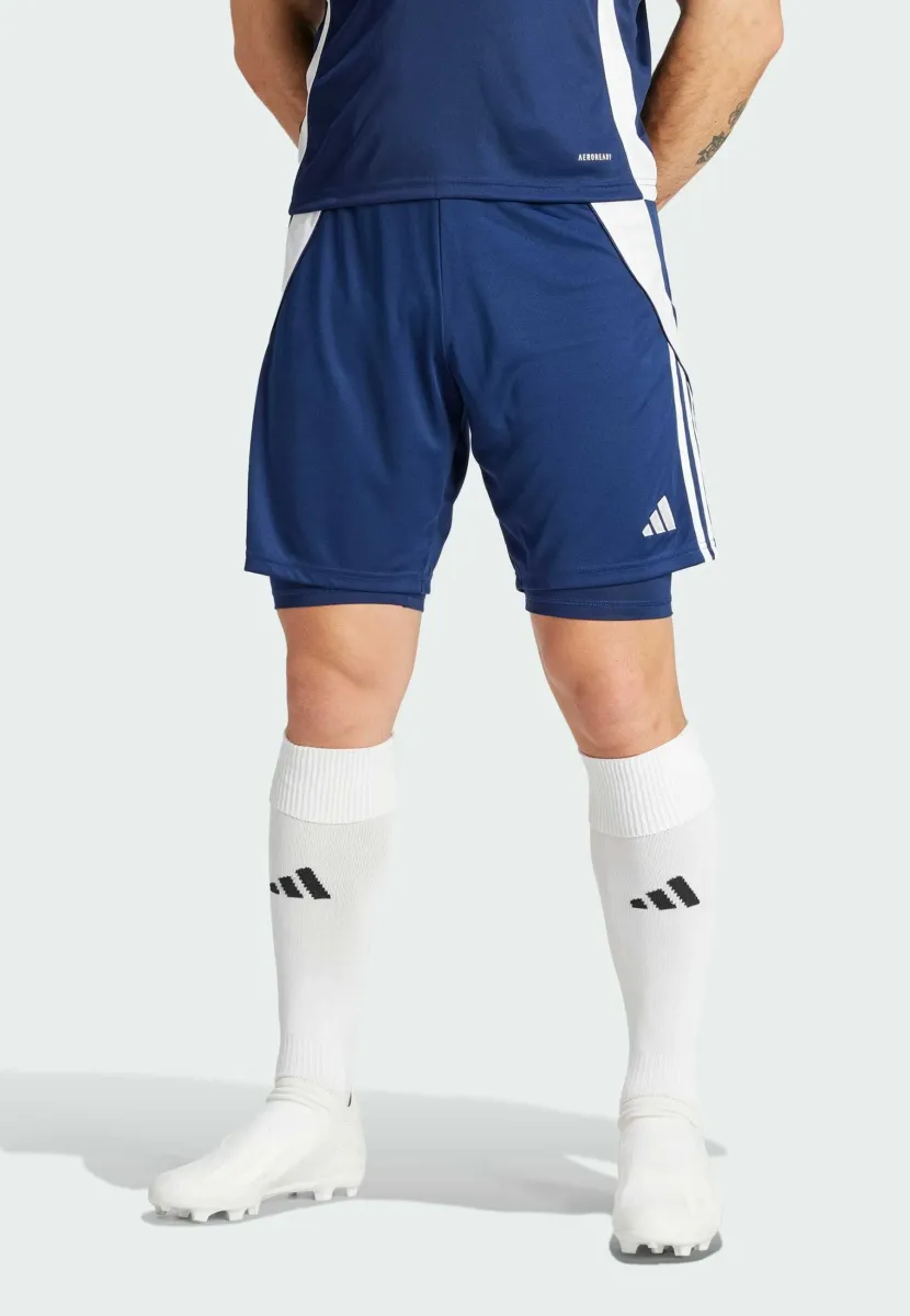ADIDAS PERFORMANCE TIRO 24 TRAINING 2-IN-1 SHORTS - Kurze Sporthose - team navy blue white