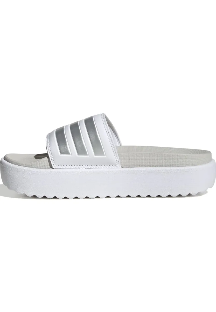 ADILETTE PLATFORM - Badesandale - ftwr whitezero metgrey one