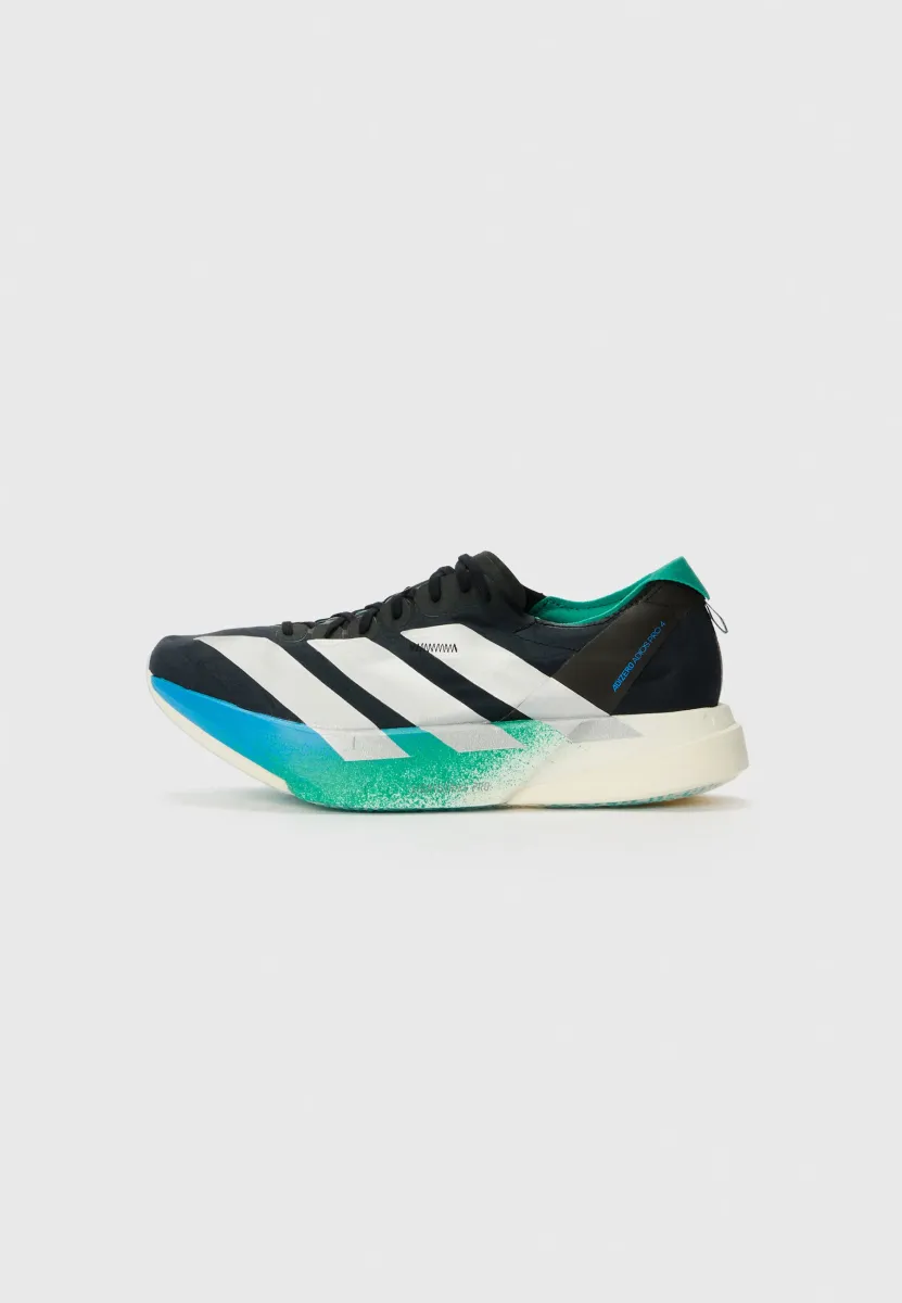 ADIZERO ADIOS PRO 4 - Laufschuh Straße - core black/matte silver/glory green