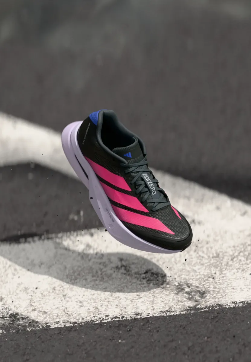 ADIZERO BOSTON 13 - Laufschuh Straße - core black/lucid pink/cobalt blue