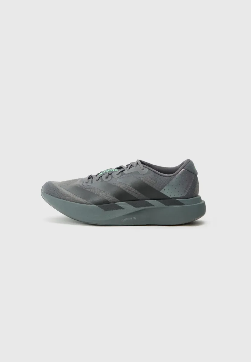 ADIZERO EVO M - Sneaker low - grey/core black/lime burst