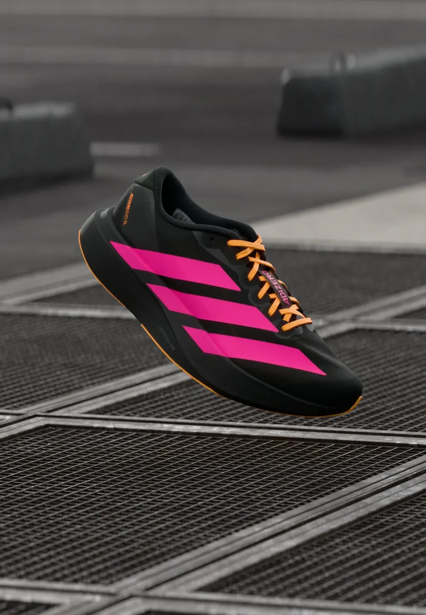 ADIZERO EVO SL - Sneaker low - core black/shock pink/flash orange