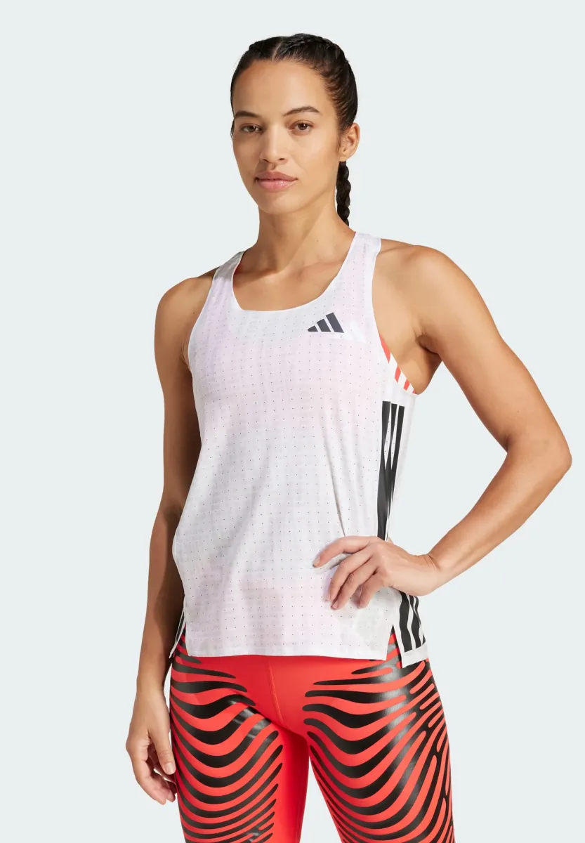 ADIZERO - Top - white lgh solid grey